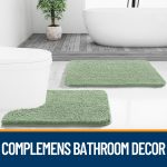 Buganda Bathroom Rugs 30x20, Quick Dry Machine Washable Chenille Bath Mats with Rubber Backing, Grey - Image 81
