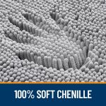 Buganda Bathroom Rugs 30x20, Quick Dry Machine Washable Chenille Bath Mats with Rubber Backing, Grey - Image 3
