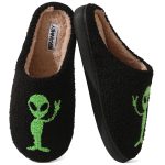 BERANMEY Halloween Slippers for Women Perfect Soft Plush Comfy Warm Slip-On Cute Womens Slippers Indoor Fluffy House Slippers for Women and Men Non-slip Fuzzy Flat Slides - Image 149