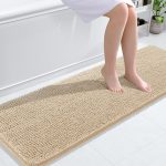 Buganda Bathroom Rugs 30x20, Quick Dry Machine Washable Chenille Bath Mats with Rubber Backing, Grey - Image 82