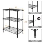 Hyper Tough Multipurpose 3-Tier Wire Shelving Rack, Black, 750 lbs Capacity - Image 2