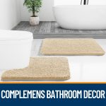 Buganda Bathroom Rugs 30x20, Quick Dry Machine Washable Chenille Bath Mats with Rubber Backing, Grey - Image 89