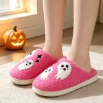 BERANMEY Halloween Slippers for Women Perfect Soft Plush Comfy Warm Slip-On Cute Womens Slippers Indoor Fluffy House Slippers for Women and Men Non-slip Fuzzy Flat Slides - Image 62